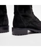 Boots en Velours Pearl noires