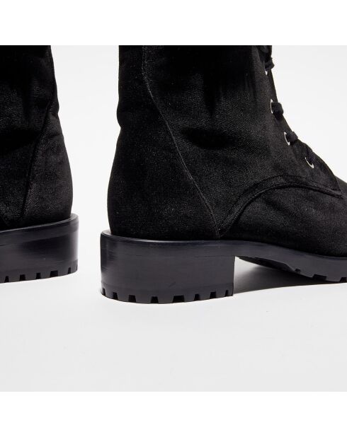 Boots en Velours Pearl noires