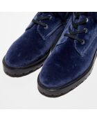 Boots en Velours Pearl bleu foncé