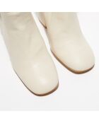 Bottines en Cuir Curveblock beige clair - Talon 10 cm