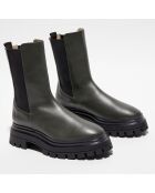 Chelsea Boots en Cuir Bedford kaki - Talon 5,5 cm