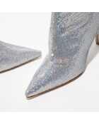 Bottines en Sequins argentées - Talon 8,5 cm