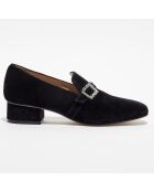 Mocassins en Velours Crystal Geo noirs