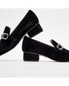 Mocassins en Velours Crystal Geo noirs