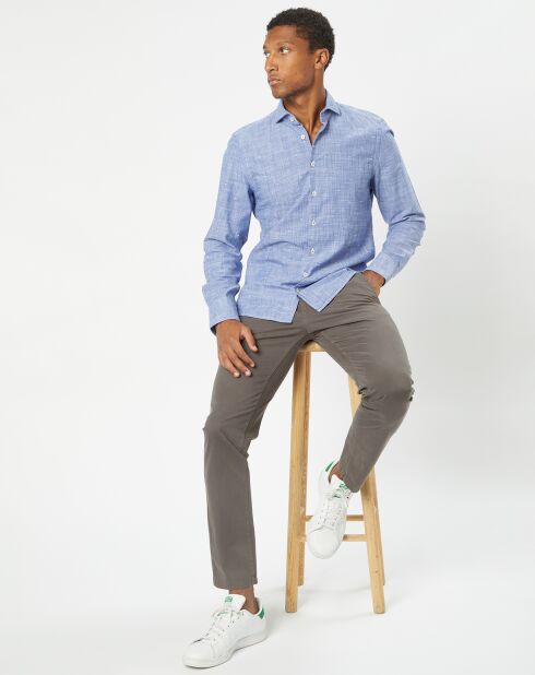 Pantalon Coton Bio Stig Tappered Leger gris foncé