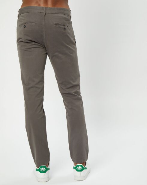 Pantalon Coton Bio Stig Tappered Leger gris foncé