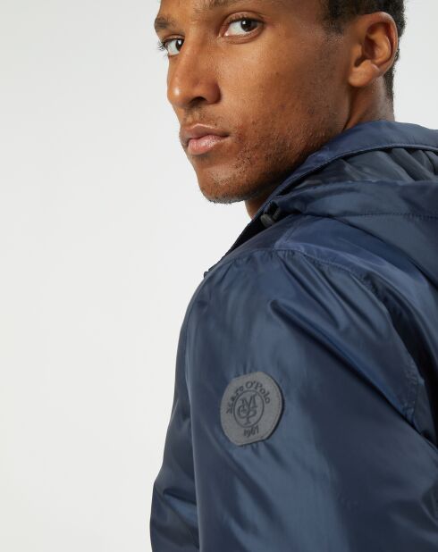 Blouson en micro ripstop bleu marine