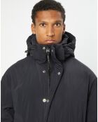 Parka rembourrée Puffer à capuche Amo noire