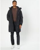 Parka rembourrée Puffer à capuche Amo noire