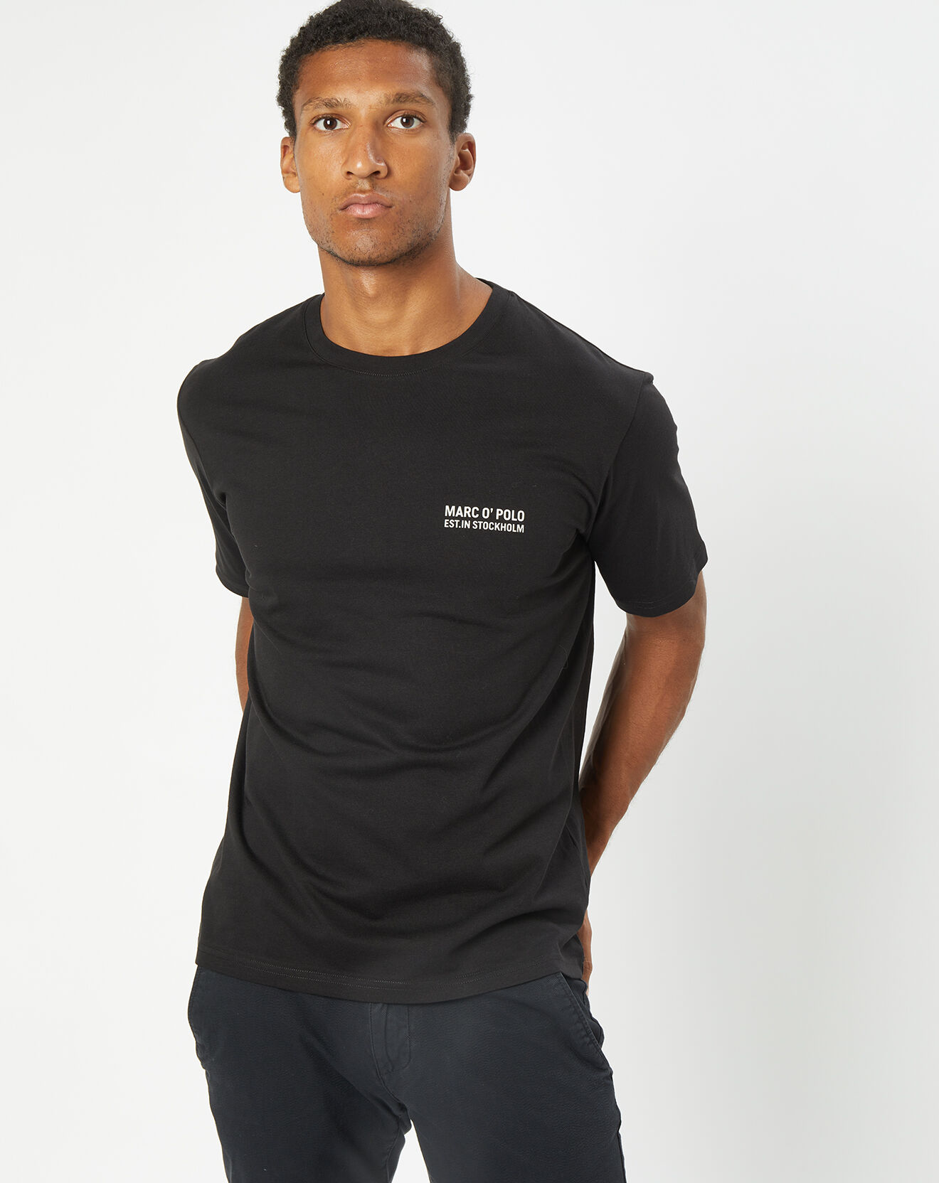 T Shirt col rond logo poitrine noir Vente privee Marc O Polo BazarChic