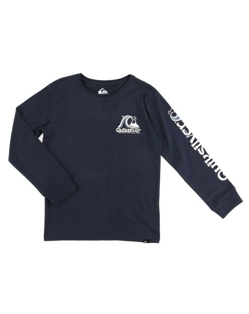 T-Shirt manches longues logo m bleu marine