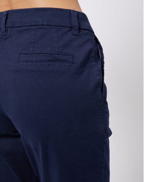 Pantalon chino en Coton mélangé classique bleu marine