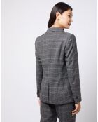 Veste blazer prince de galles lurex grise