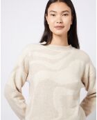 Pull en Laine mélangée Néo jacquard bicolore beige/écru