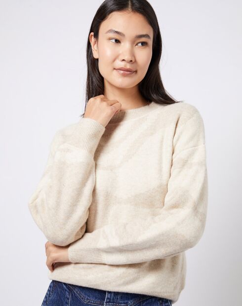 Pull en Laine mélangée Néo jacquard bicolore beige/écru