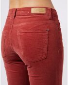 Pantalon Slim en velours côtelé à taille mi-haute rouge moyen