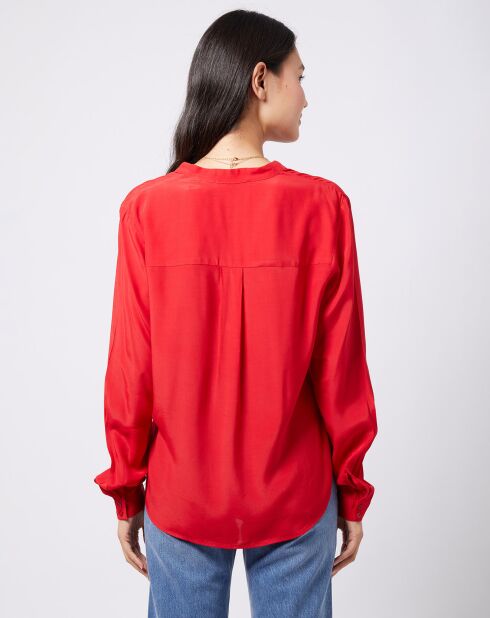 Blouse à encolure en V lenzing™ ecovero™ rouge