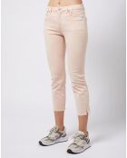 Pantalon Slim en Coton stretch doux beige/pêche