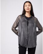 Blouse lurex 2 en 1 gris foncé