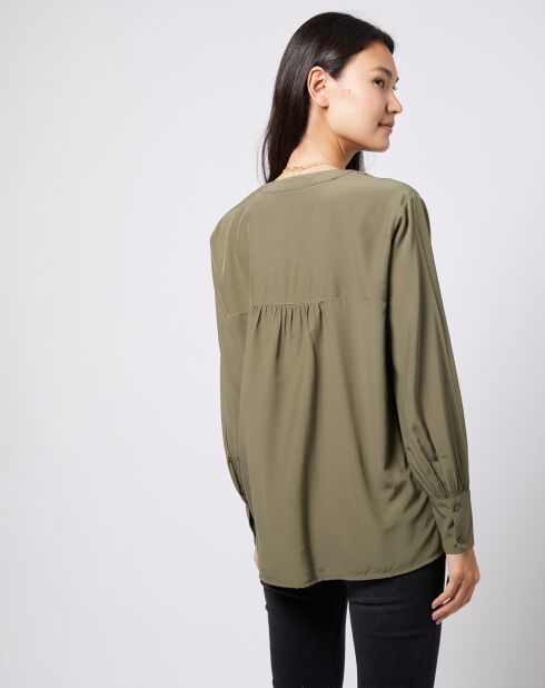 Blouse à encolure en V lenzing™ ecovero™ kaki clair