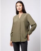 Blouse à encolure en V lenzing™ ecovero™ kaki clair