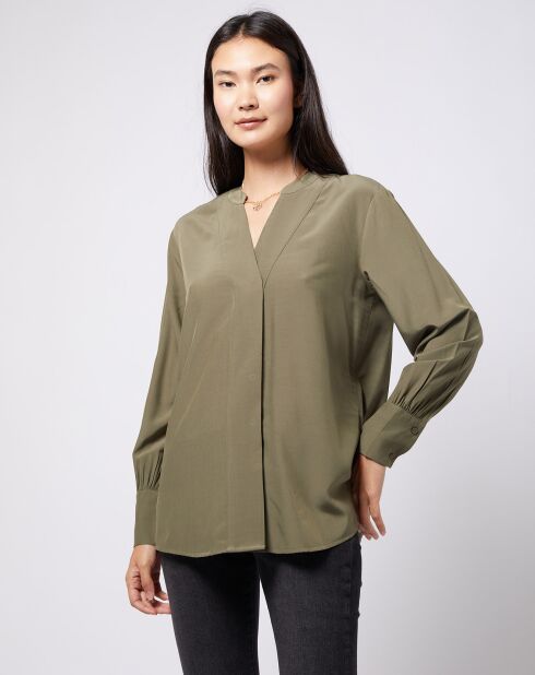 Blouse à encolure en V lenzing™ ecovero™ kaki clair