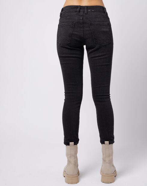 Jegging à taille mi-haute Slim Fit délavé gris foncé