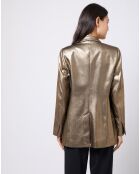 Veste blazer enduit métallisé coupe droite bronze