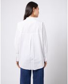 Chemise en Coton oversized col mao blanche