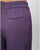 Pantalon ample et fluide taille élastique violet foncé