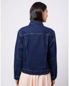 Veste en denim bleu foncé