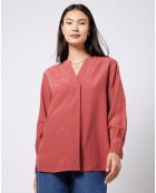 Blouse à encolure en V lenzing™ ecovero™ rouge terracotta