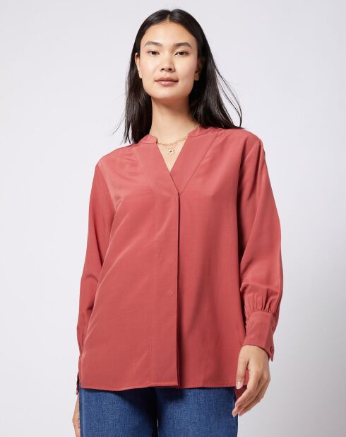 Blouse à encolure en V lenzing™ ecovero™ rouge terracotta