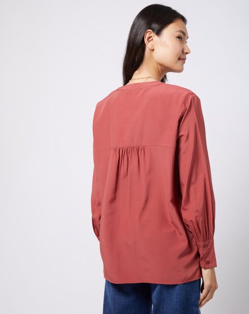 Blouse à encolure en V lenzing™ ecovero™ rouge terracotta