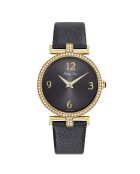 Montre Femme Quartz en Cuir Gaïa noire