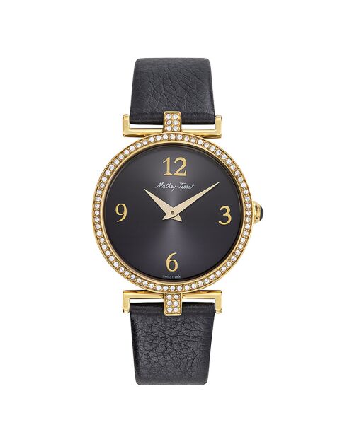 Montre Femme Quartz en Cuir Gaïa noire