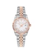 Montre Femme Quartz en Acier Mathy III Roman argenté/doré rose