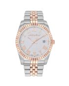 Montre Homme Quartz en Acier Mathy III Roman argenté/doré rose