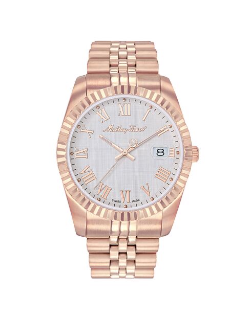 Montre Homme Quartz en Acier Mathy III Roman doré rose