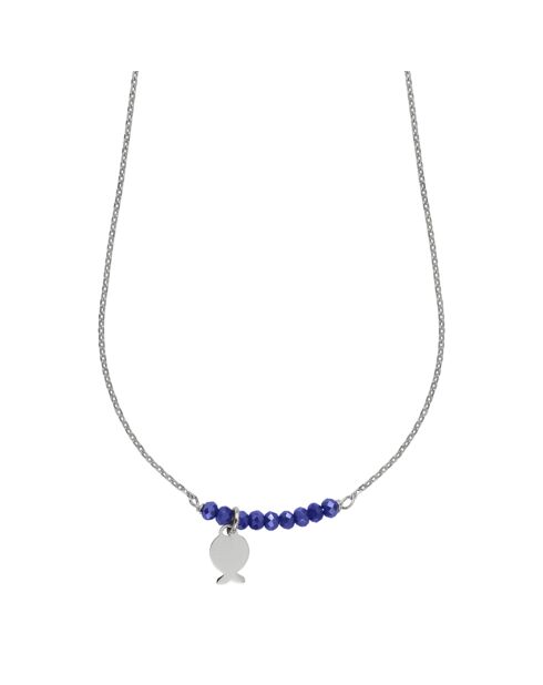 Collier en Argent & Verre Murano bleu