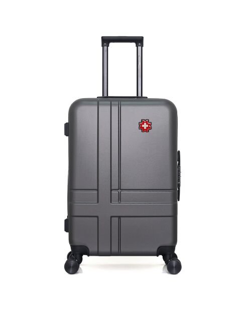 Valise Moyen Séjour 4 roues doubles Uster 65 cm gris foncé