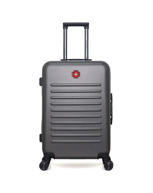 Valise Moyen Séjour 4 roues doubles Wil 65 cm gris foncé