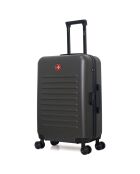 Valise Moyen Séjour 4 roues doubles Wil 65 cm gris foncé