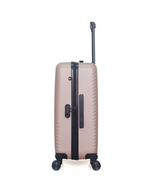 Valise Moyen Séjour 4 roues doubles Spiez 65 cm rose doré