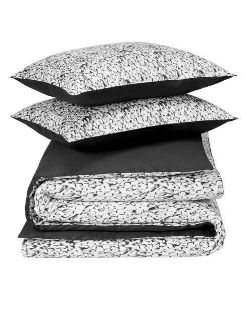 Dark Ombre Waddle Bettbezug-Set aus Baumwollsatin