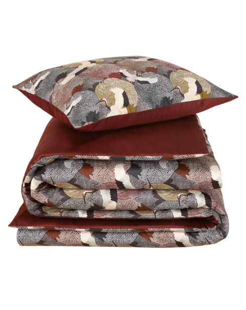 Parure housse de couette en Satin de Coton Goliath bordeaux