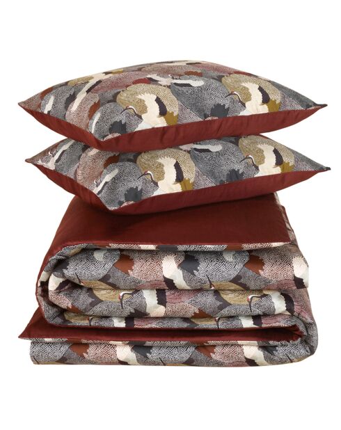 Parure housse de couette en Satin de Coton Goliath bordeaux