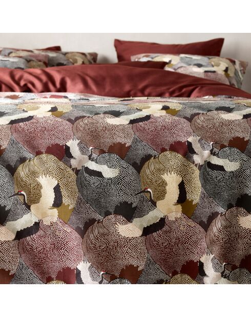 Parure housse de couette en Satin de Coton Goliath bordeaux