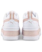 Baskets en Cuir Mayze blanc/rose