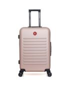 Valise Cabine 4 roues doubles Wil 55 cm rose doré